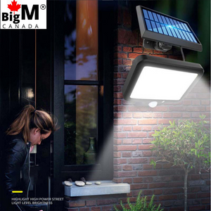 BigM 3000 Lumens LED Solar Motion Sensor Light works dusk to dawn and generates bright soothing light at night