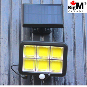 BigM 3000 Lumens LED Solar Motion Sensor Light & 10 Ft Extension Cable is easy to install on the wall of a house