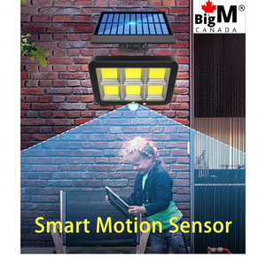 BigM 3000 Lumens LED Solar Motion Sensor Light works great with motion sensor mode