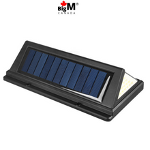Load image into Gallery viewer, Image of a BigM 190 LED Bright Outdoor Solar Security Lights with Motion Sensor has a large high efficient solar panel
