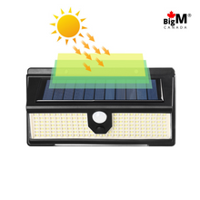 Load image into Gallery viewer, BigM 190 LED Bright Outdoor Solar Security Lights with Motion Sensor charges during day time and turns on after dusk
