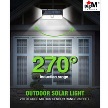 Cargar imagen en el visor de la galería, BigM 190 LED Bright Outdoor Solar Security Lights with Motion Sensor light up wide areas at night
