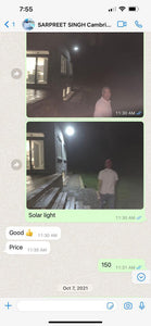 Customer sent a night view picture of BigM Heavy Duty 500W Solar Flood Light