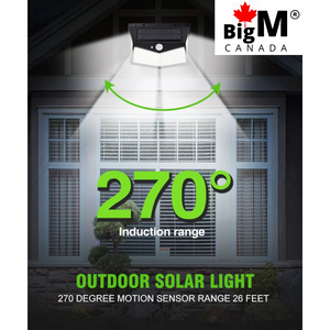BigM  212 LED Best Solar Security Light covers more area in 270 degrees angle.