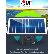 Load image into Gallery viewer, BigM 5000 Lumens Best Motion Sensor Solar Light for Outdoors Driveways has a large high absorbing solar panel
