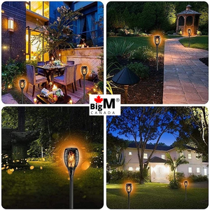 BigM LED Solar Powered Flickering Flame Lights can be installed  in your gardens, driveways, lawns, walkways