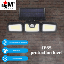 Cargar imagen en el visor de la galería, BigM 122 LED solar security motion sensor light is IP65 graded waterproof
