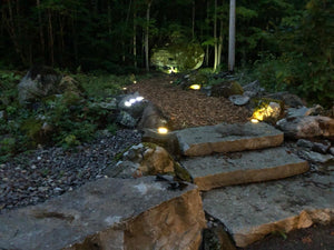 BigM Cool White LED Solar Landscaping Lights add elegant look on the both side of the steps of a wedding venue