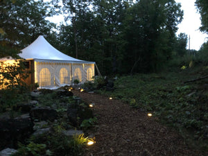 BigM Cool White LED Solar Landscaping Lights add elegant look on the both side of a pathway of a wedding venue