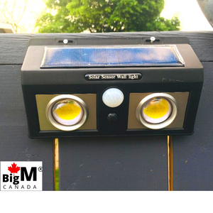 BigM 1000 Lumens Super Bright Outdoor Solar Lights with Motion Sensor is installed on the pathway to basement apartment