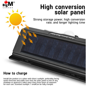 BigM 1000 Lumens Super Bright Outdoor Solar Lights has a high efficient large solar panel