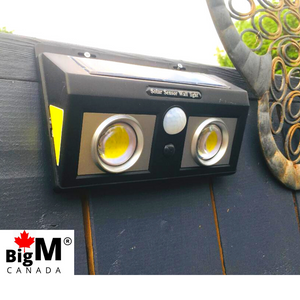 side view of a BigM 1000 Lumens Super Bright Outdoor Solar Lights with Motion Sensor