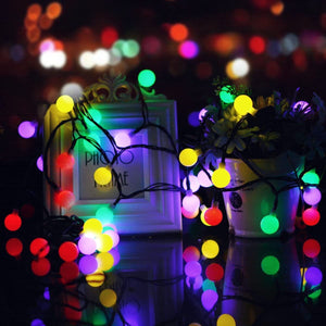 BigM Solar Powered 20 LED Christmas, Holiday & Festive Decorative Colorful String Light Balls for Gazebo, Christmas Trees & Outdoor Decoration