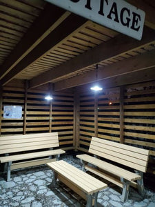 BigM 16 LED Solar Light for Indoor installed under a shade in a waiting room