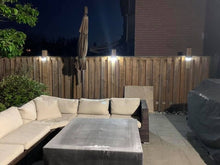 Cargar imagen en el visor de la galería, BigM  212 LED Best Solar Security Light are installed on the fence posts around a patio
