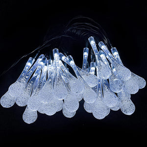 BigM Solar Powered 20 LED Waterproof Gorgeous Cool white Raindrop String Lights for Christmas & Holiday Decoration