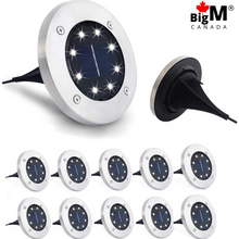 Load image into Gallery viewer, BigM RGB color changing solar garden lights  comes in a pack of 4 lights in a box
