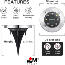 Load image into Gallery viewer, BigM Cool White LED Solar Landscaping Lights have sharp spike that goes easily in the ground,
