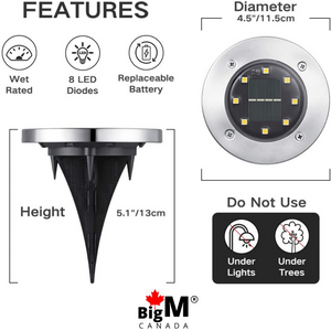 BigM Cool White LED Solar Landscaping Lights have sharp spike that goes easily in the ground,