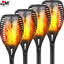Cargar imagen en el visor de la galería, 4 units of BigM 96 LED Solar Dancing Flame Lights with Wall mount
