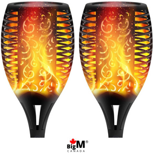 Image of BigM 96 LED Bright Flickering Flame Solar Tiki Torch Lights