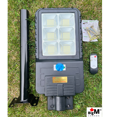 Image of BigM 300w Solar Street Light With metal handle, remote, hardwares, instruction guide