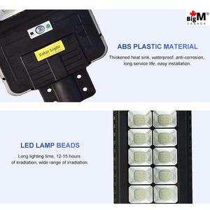 BigM heavy duty 500w Solar Street Lights made of high quality ABS shell and high efficiency bright led beads