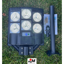 Load image into Gallery viewer, BigM 600W Heavy Duty Solar Street Light with metal bracket, remote, hardwares and product manual

