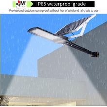 Load image into Gallery viewer, BigM 80W Solar Street Lights are IP65 graded waterproof, can survive through rainy, snowy and extreme cold condition in Canada
