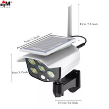 Load image into Gallery viewer, Measurement image of BigM Solar Powered  Fake Security Camera Floodlight with Motion Sensor
