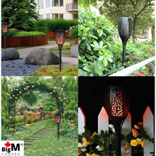 Charger l&#39;image dans la galerie, BigM 96 LED Solar Flickering Dancing Flame Lights with Wall mount  adds beauty in your garden
