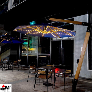 BigM Solar Powered 72 LED Cool White Patio Umbrella String Lights, Parasol Lights for Backyard, Patio, Deck, Balcony, Restaurant & Beach Umbrella