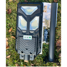 Load image into Gallery viewer, Image of BigM 300w led solar flood light with metal bracket, remote, hardwares and booklet
