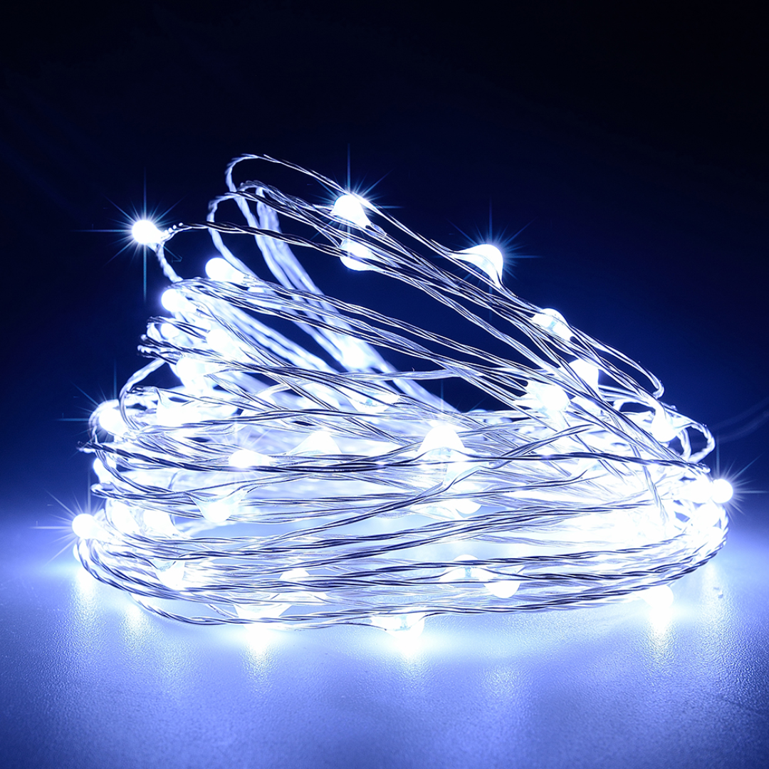 BigM Cool White LED Solar Copper String Lights for Outdoors