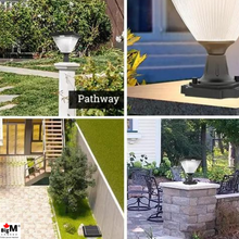 Load image into Gallery viewer, Image of BigM Elegant Looking Bright LED Solar Post Lights is suitable to install at the entrance gates, stone posts, fence post tops, pillar tops, decks, patios, and poolside
