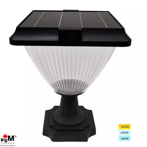 BigM Elegant Looking Bright LED Solar Post Lights is switchable to 300K (warm white) 4000K (neutral white) and Cool white (6000K)