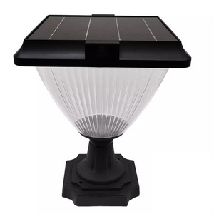 BigM Elegant Looking Bright LED Solar Post Lights are made of glass lampshade and higher quality aluminum materals