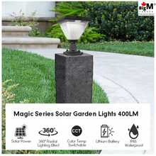 Load image into Gallery viewer, BigM Elegant Looking Bright LED Solar Post Lights installed on a stone post
