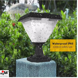 BigM Elegant Looking Bright LED Solar Post Lights is suitable to install at the entrance gates, stone posts, fence post tops, pillar tops, decks, patios, and poolside
