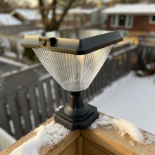 Load image into Gallery viewer, BigM Elegant Looking Bright LED Solar Post Lights installed on a deck
