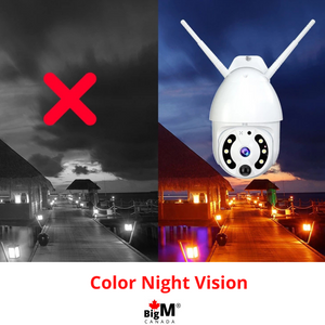BigM  Solar Wifi Camera provides colour night vision