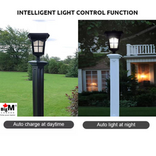 Load image into Gallery viewer, BigM Elegant Looking Vintage Style Solar Post Lights installed on a pillar top
