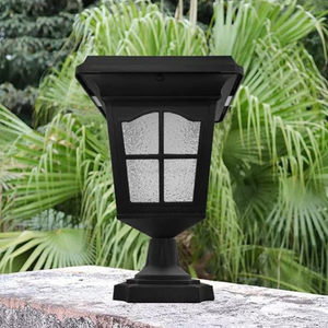 BigM Elegant Looking Vintage Style Solar Post Lights installed at the top of a stone post