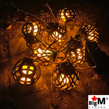 Load image into Gallery viewer, BigM solar flickering flame hanging light balls are great decorative light for Halloween, Christmas, and the holiday season
