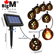 Load image into Gallery viewer, BigM solar flickering flame light comes with 8 balls for outdoor decorations
