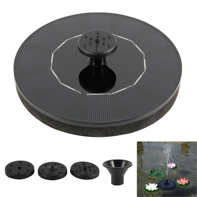 BigM 1.3W Solar Floating Fountain with 6 Different Nozzles for Bird Baths