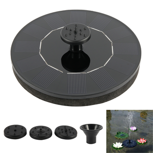 BigM 1.3W Solar Floating Fountain with 6 Different Nozzles for Bird Baths