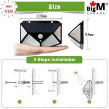 Load image into Gallery viewer, MEasurement of Image of a BigM Super Bright Wireless 100 LED Solar Lights
