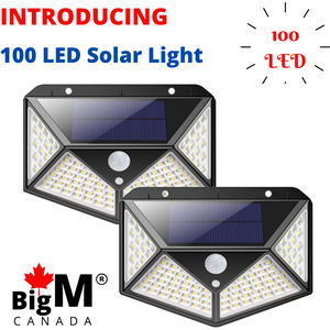 Image of 2 units of BigM Super Bright Wireless 100 LED Solar Lights with Motion Sensor