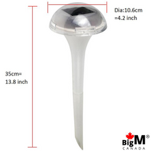 Load image into Gallery viewer, BigM RGB Color Changing Solar Mushroom Lights are 13.8 inches tall
